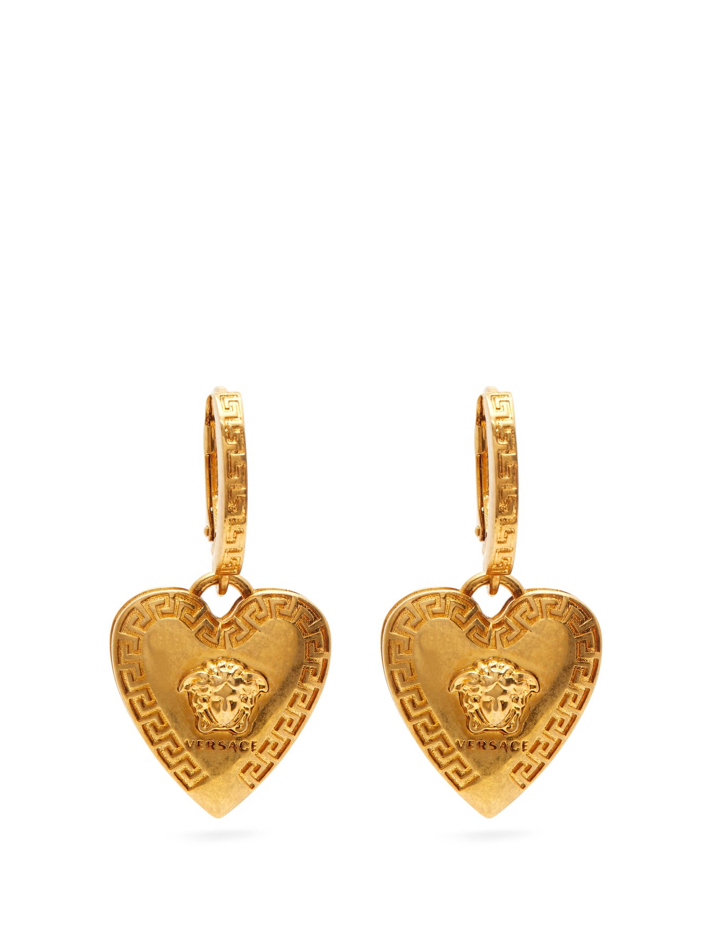 versace heart earrings