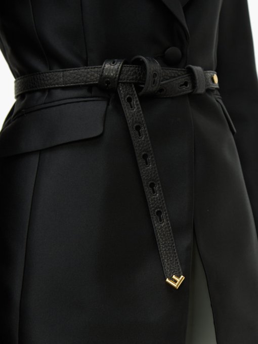 F-charm wrap-around leather belt 