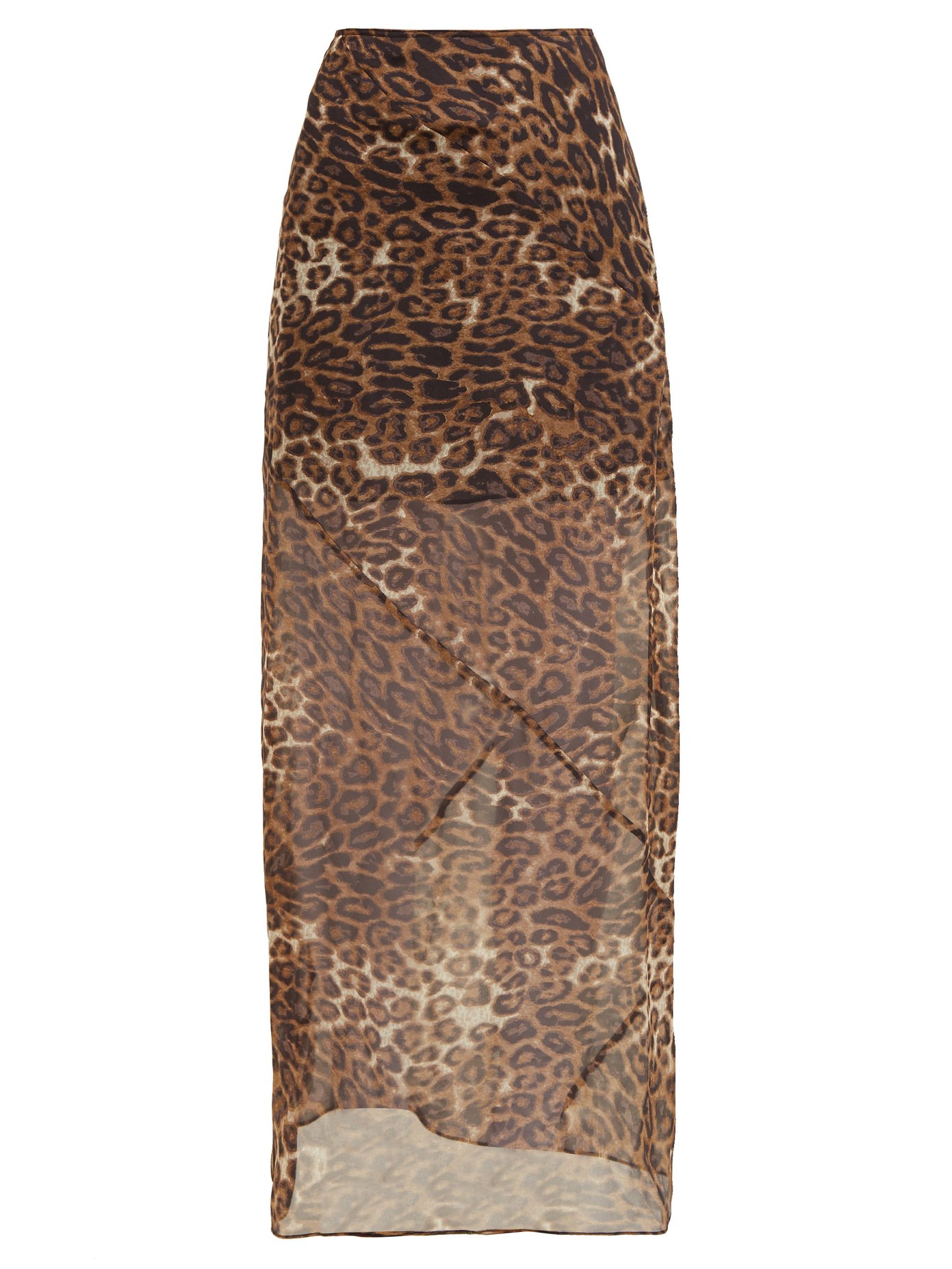 chiffon leopard print skirt
