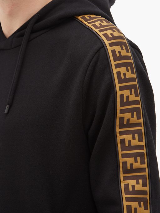 Logo-jacquard tape hooded sweatshirt 