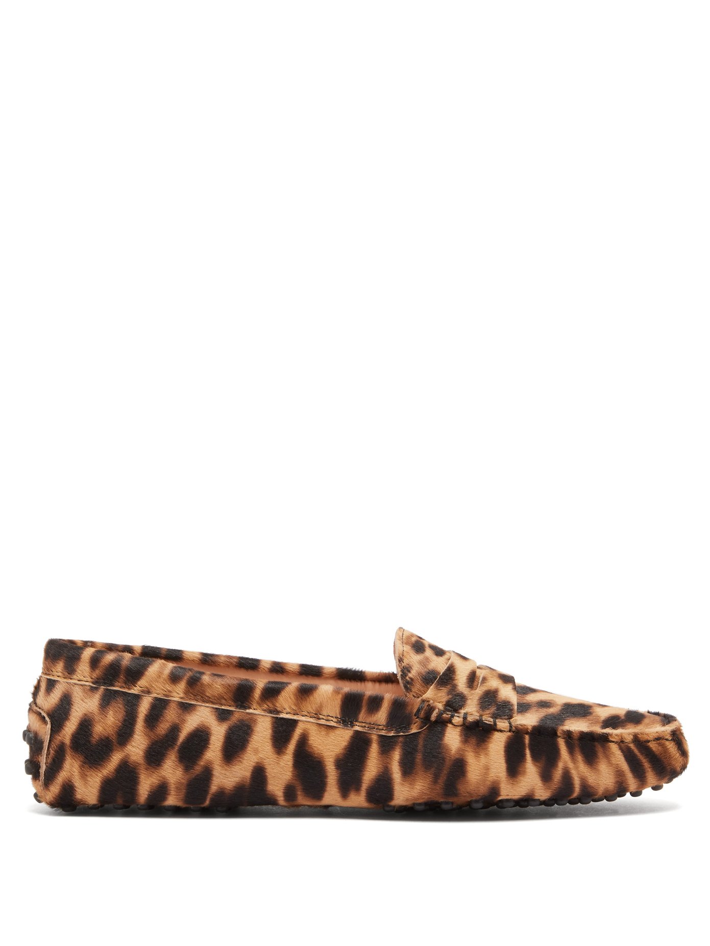 Gommino leopard-print calf-hair loafers 