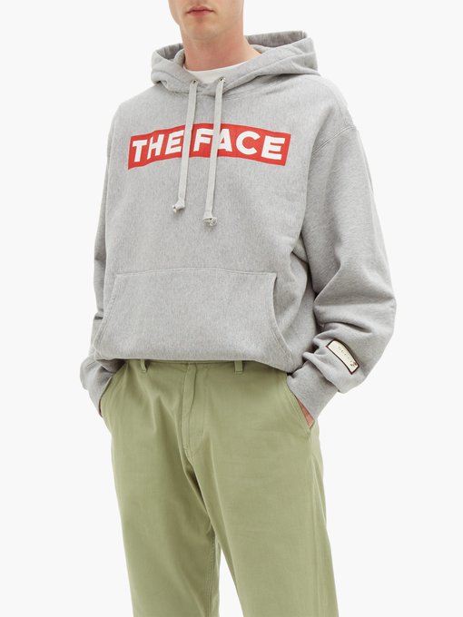 The Face-print cotton hooded sweatshirt 