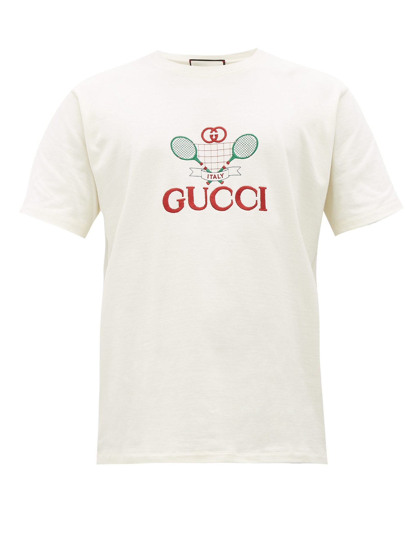 Embroidered tennis logo cotton-jersey T 