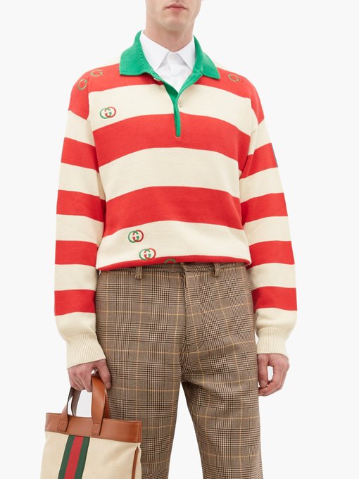 GG striped cotton polo sweater | Gucci 
