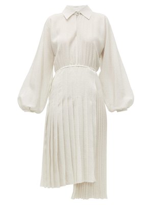 silk white midi dress