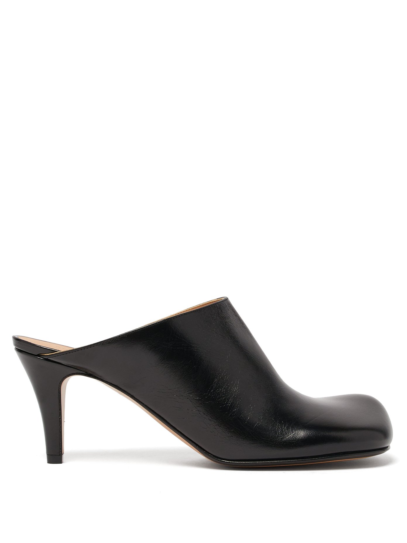 Square-toe leather mules | Bottega 
