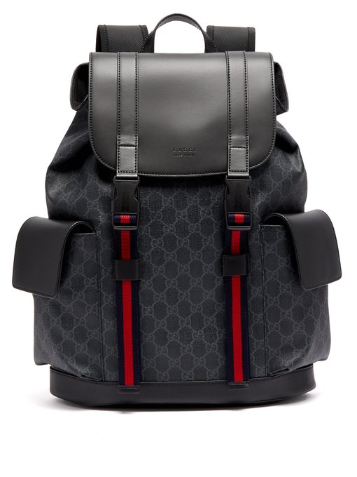 GG Supreme canvas and leather backpack 