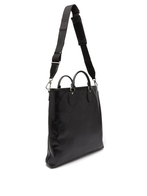 gucci black leather tote bag