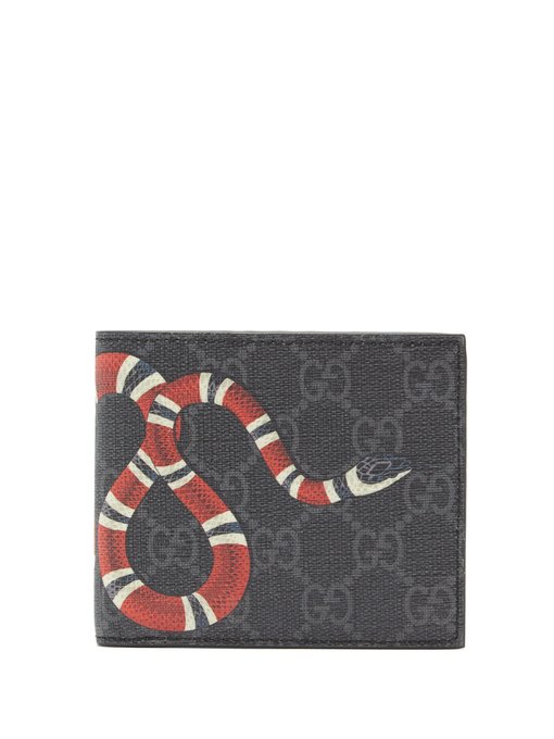 kingsnake print leather wallet