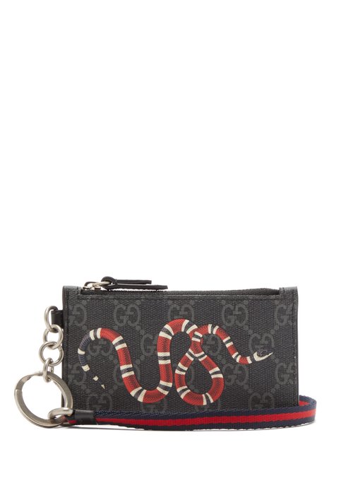gucci print leather coin wallet