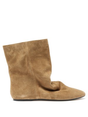 Rullee slouched suede ankle boots 