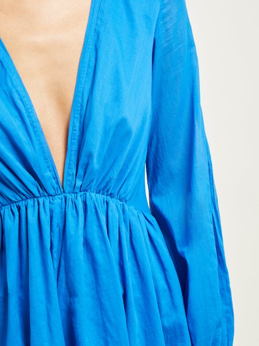 blue poplin dress