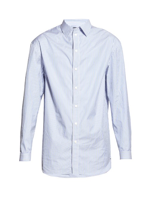 balenciaga blue and white striped shirt