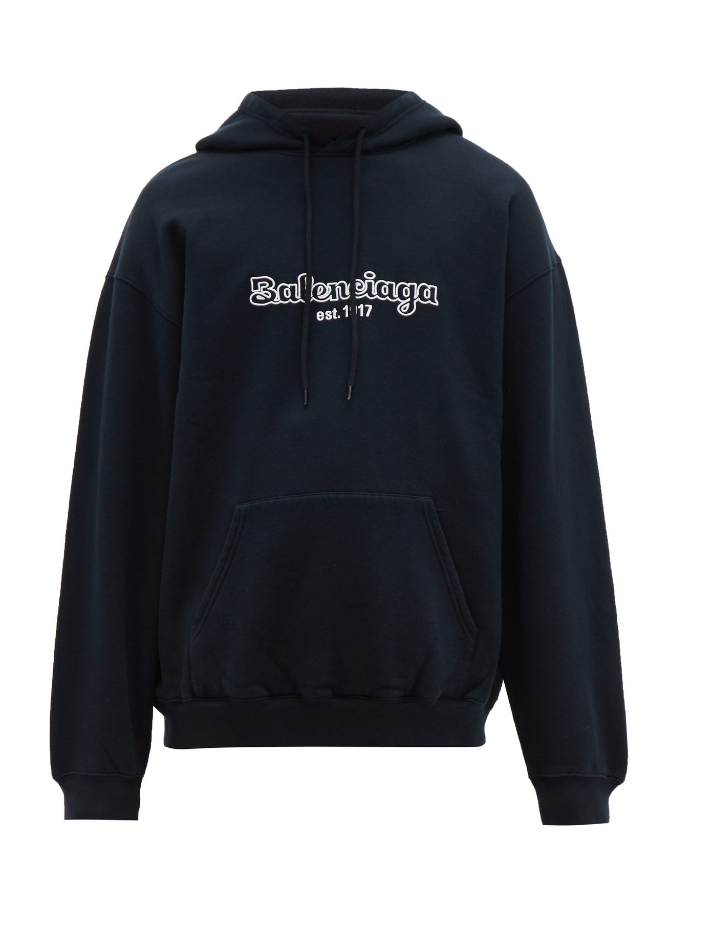 Embroidered-logo cotton hooded 