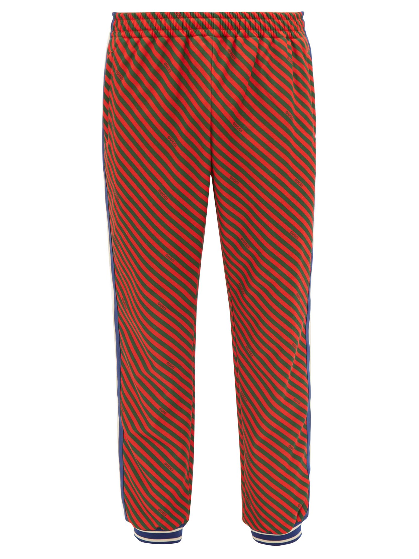 gucci striped jersey track pants