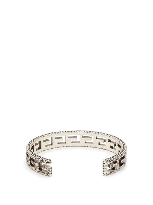 Square G sterling silver cuff bracelet 