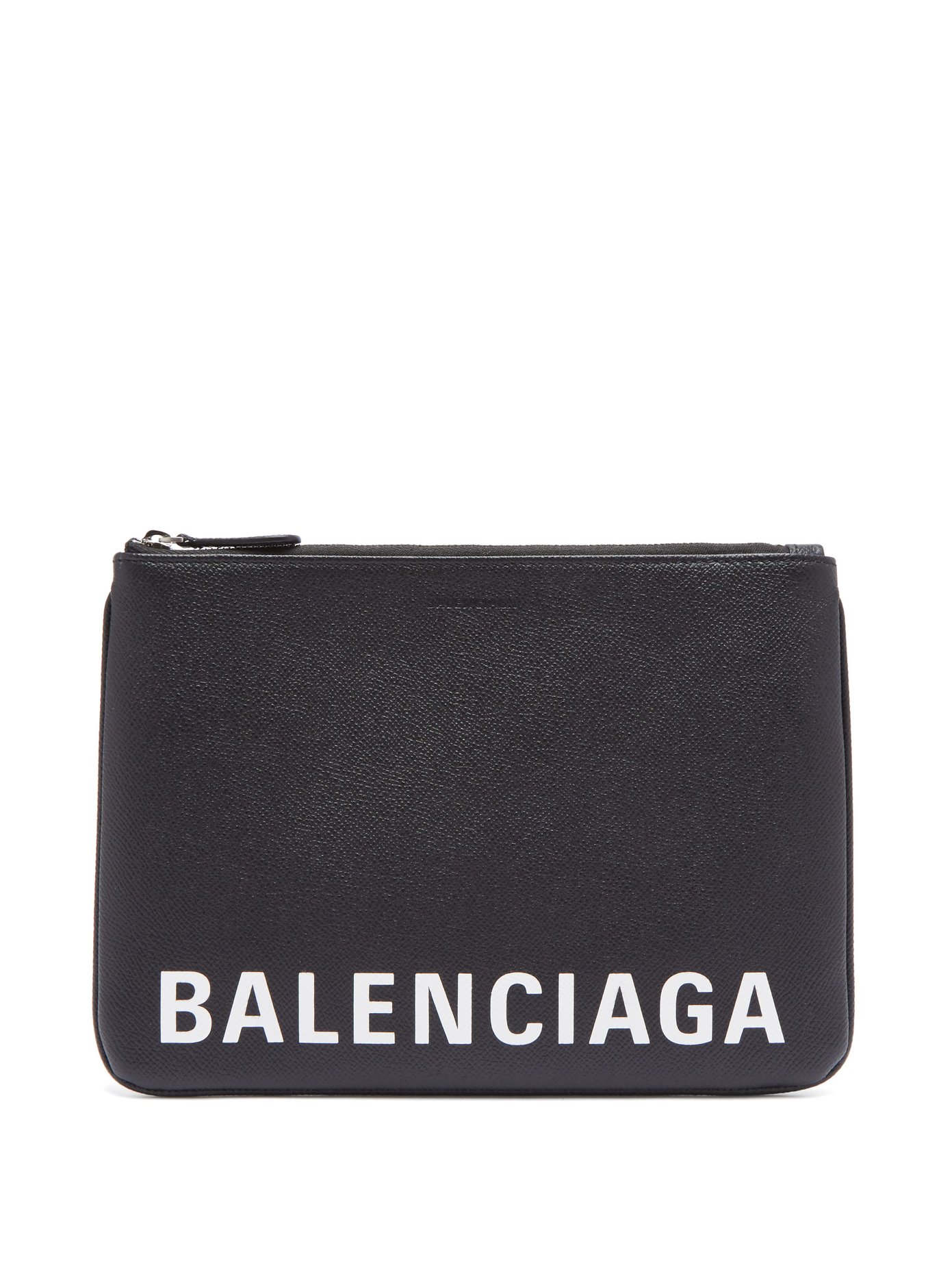 Logo-print leather pouch | Balenciaga 