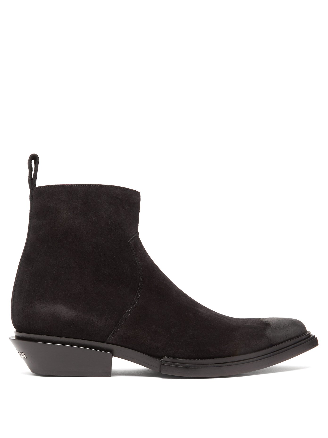 Santiag point-toe suede boots 