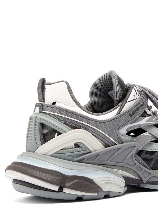 Balenciaga Rubber Track 2 Open Metallic Sneakers in Gray Lyst