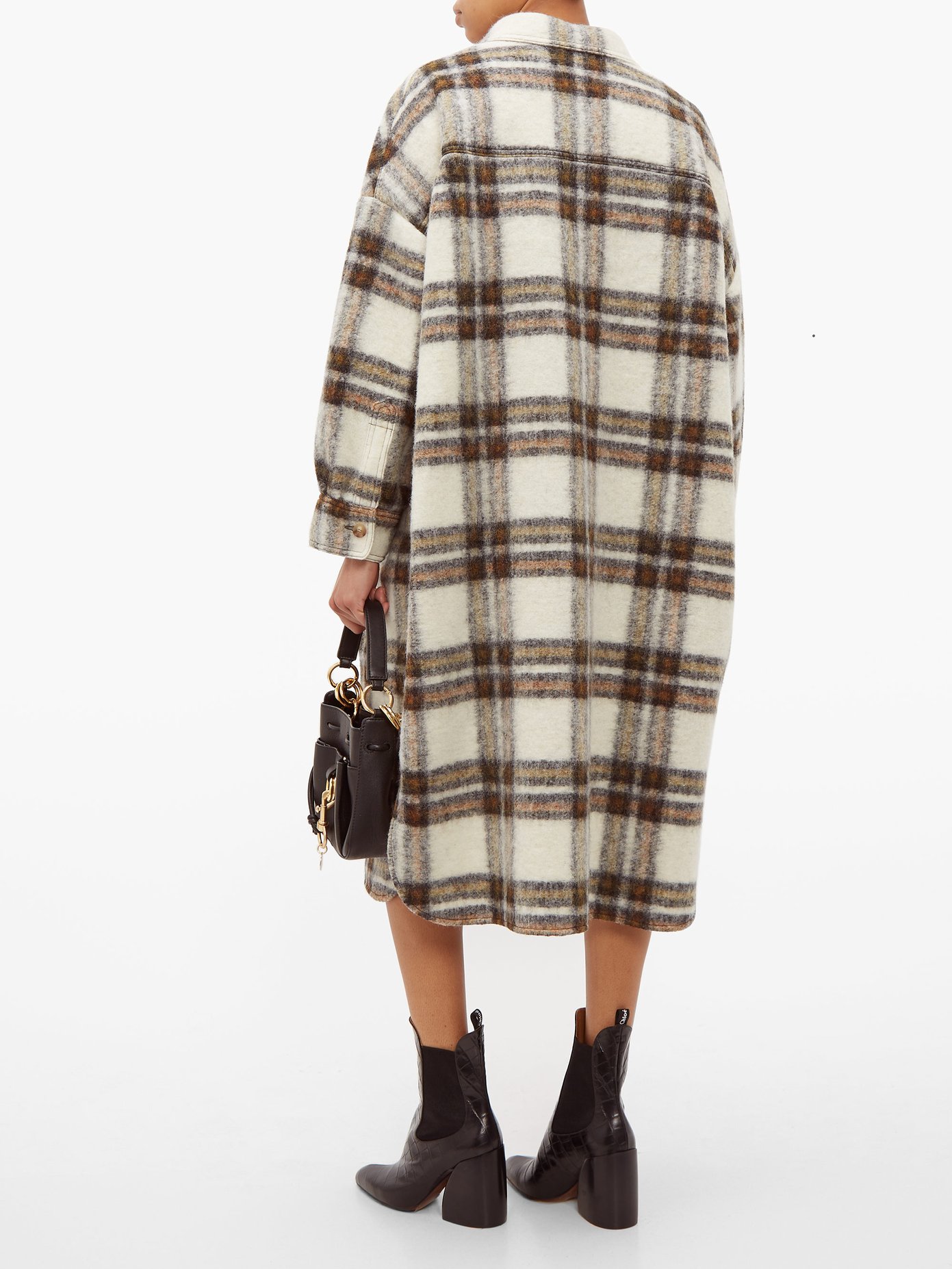 Etoile Isabel Marant Gabrion Oversized Checked Wool-Blend Blanket Coat ...