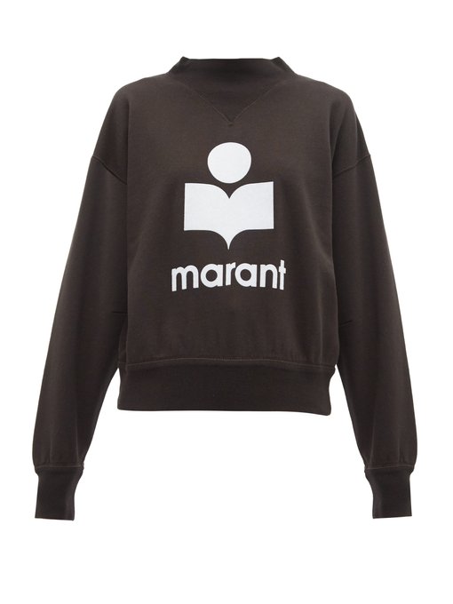 Moby Flocked Logo Cotton Blend Sweatshirt Isabel Marant Etoile Matchesfashion Us