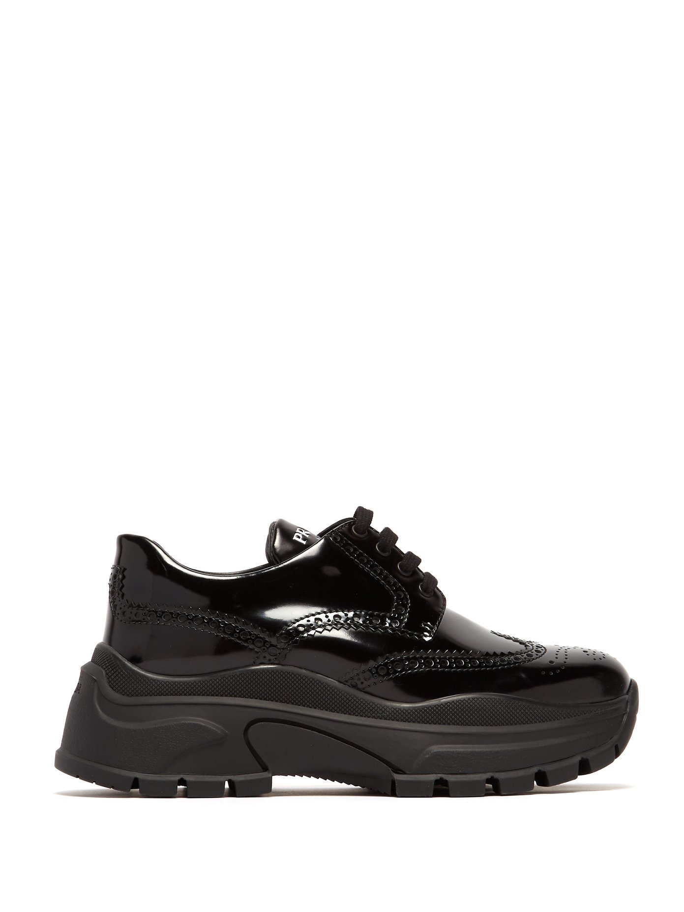 Oversized brogue leather trainers 