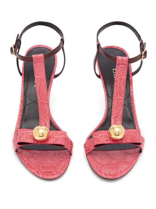 Kamira contrast embossed-leather T-bar sandals | Erdem | MATCHESFASHION UK
