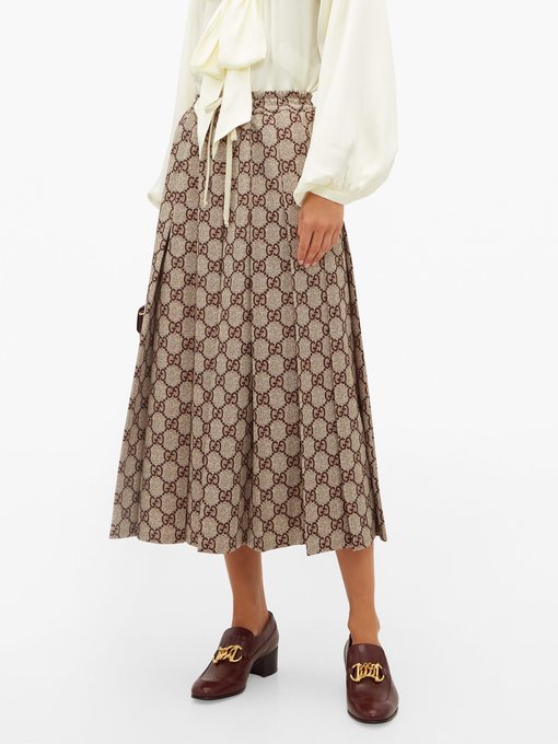 GG-print pleated midi skirt | Gucci | MATCHESFASHION UK