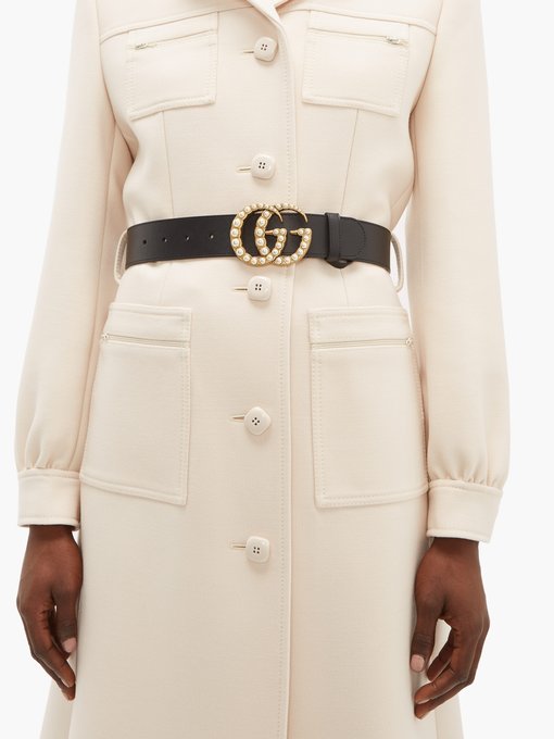 gucci belt with pearl buckle