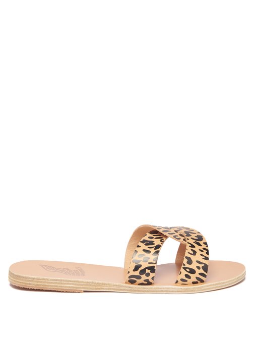 cheetah slip on sandals