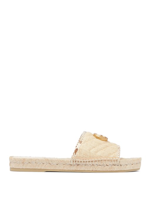 gucci pilar raffia sandals