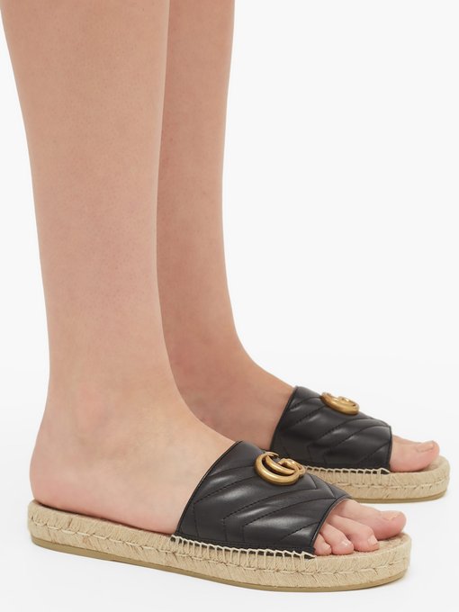 Pilar GG quilted-leather espadrille 