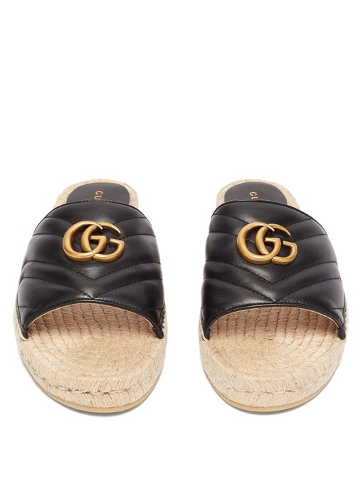 Pilar GG quilted-leather espadrille slides | Gucci | MATCHESFASHION UK