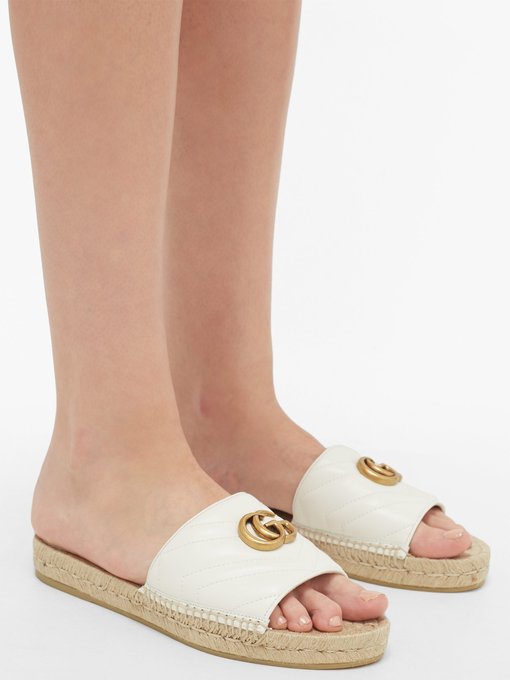 GG quilted-leather espadrille slides 