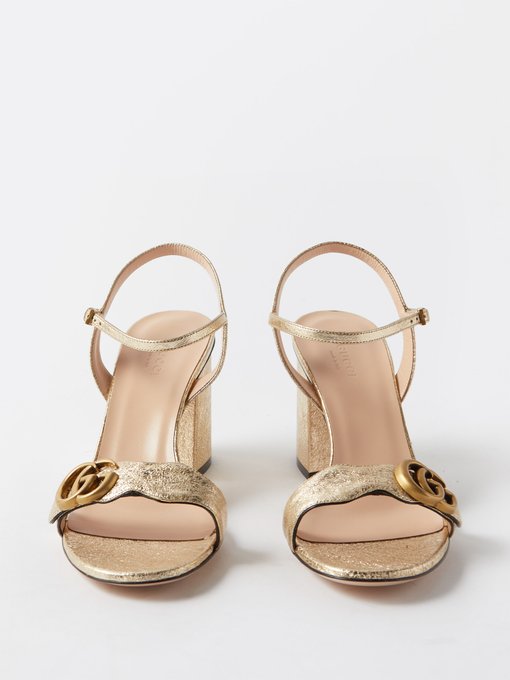 gold gucci marmont sandals