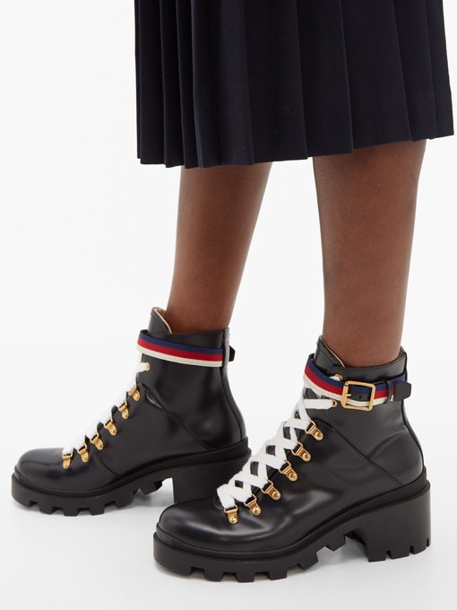 Trip leather boots | Gucci 