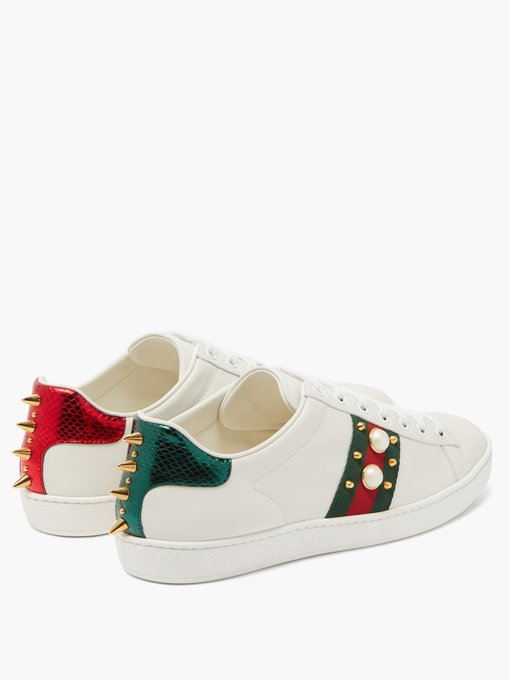Ace stud-embellished leather trainers 