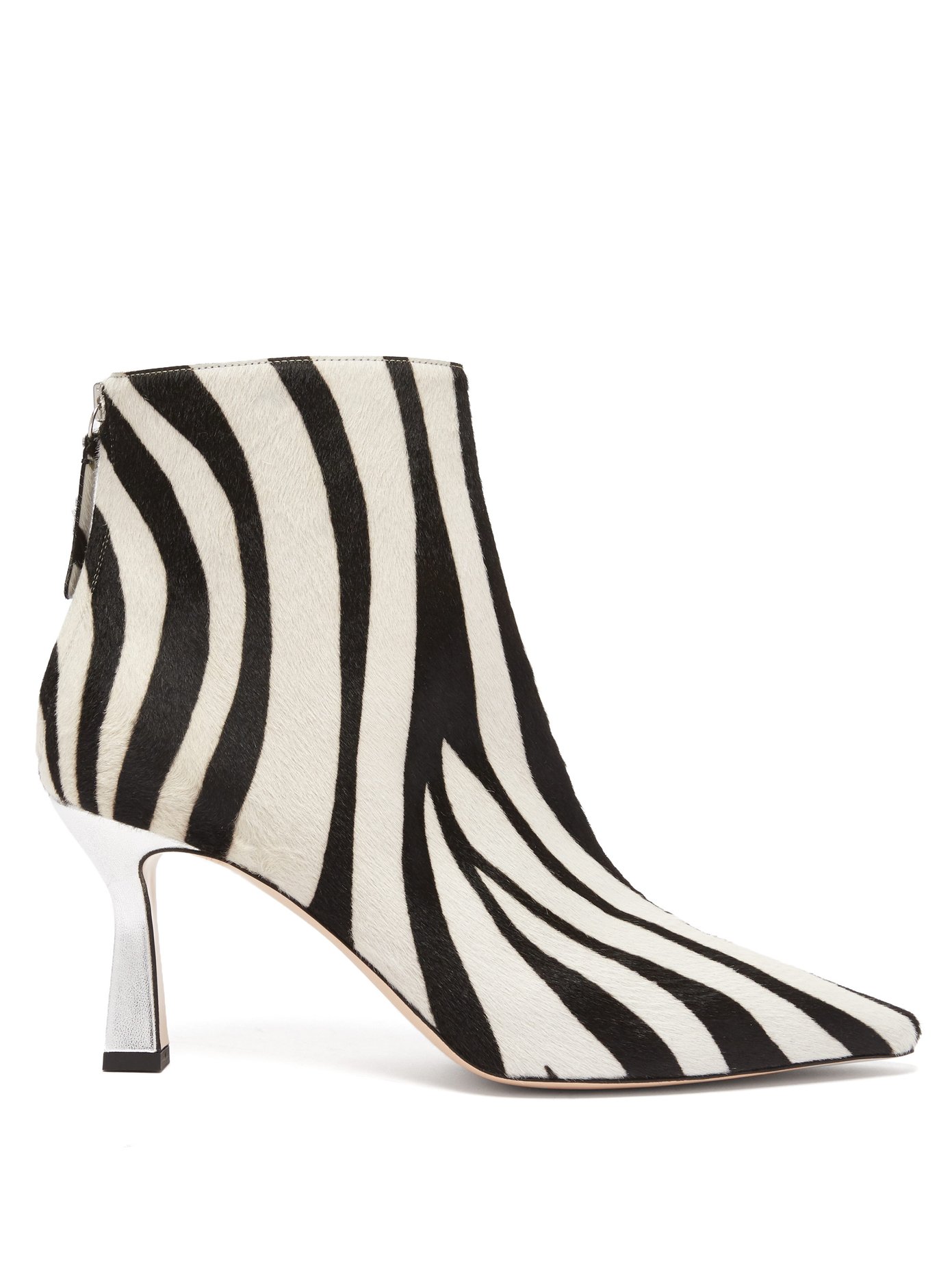 Lina zebra-patterned calf-hair ankle 