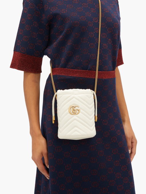 gg marmont mini quilted leather bucket bag