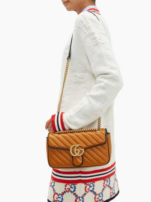 gg marmont small leather shoulder bag