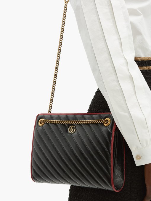 gucci marmont leather shoulder bag