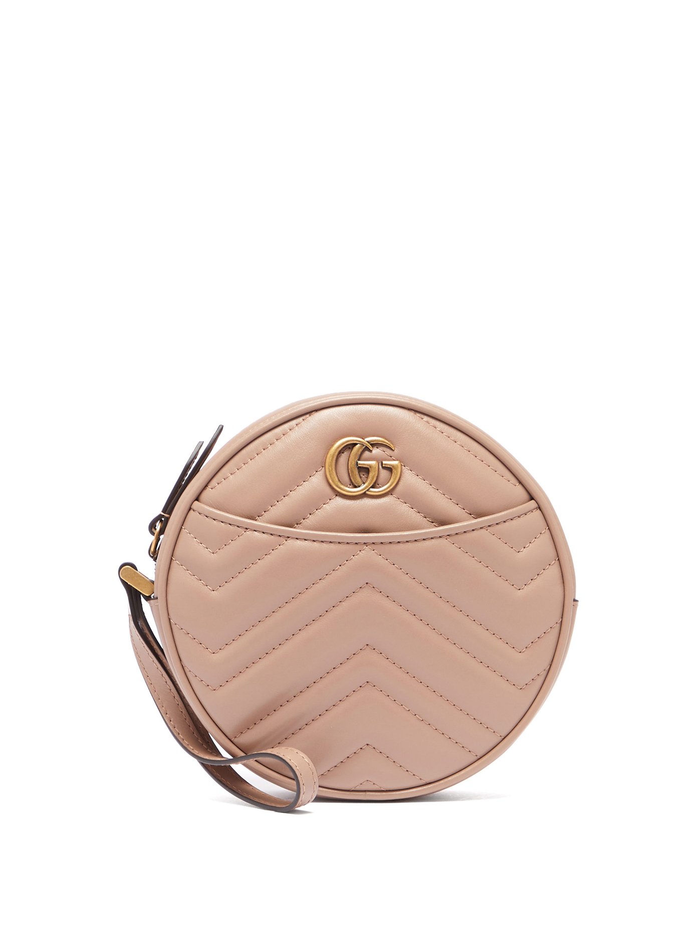 GG Marmont circular leather wristlet 