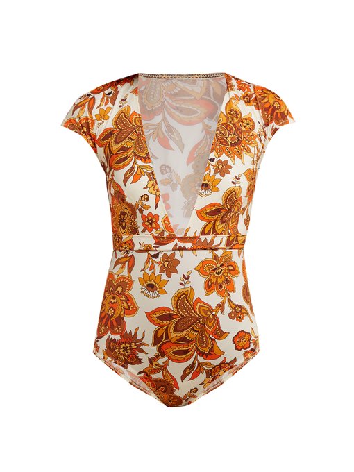 Esterika cap-sleeve floral-print swimsuit | Dodo Bar Or | MATCHESFASHION US