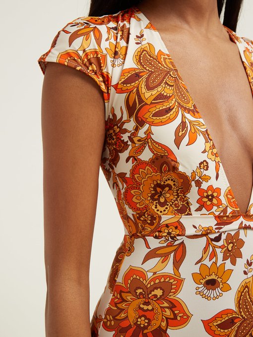 Esterika cap-sleeve floral-print swimsuit | Dodo Bar Or | MATCHESFASHION US