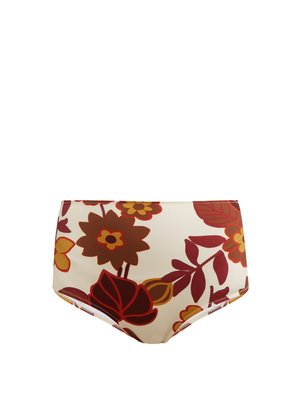 Ceccile high-rise floral-print bikini briefs | Dodo Bar Or ...