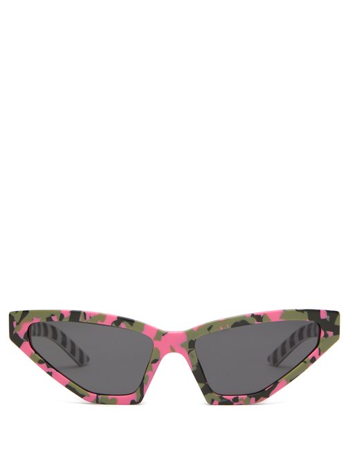 Disguise Cat Eye Camouflage Acetate Sunglasses Prada Eyewear Matchesfashion Jp
