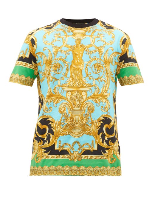 Baroque-print cotton T-shirt | Versace 