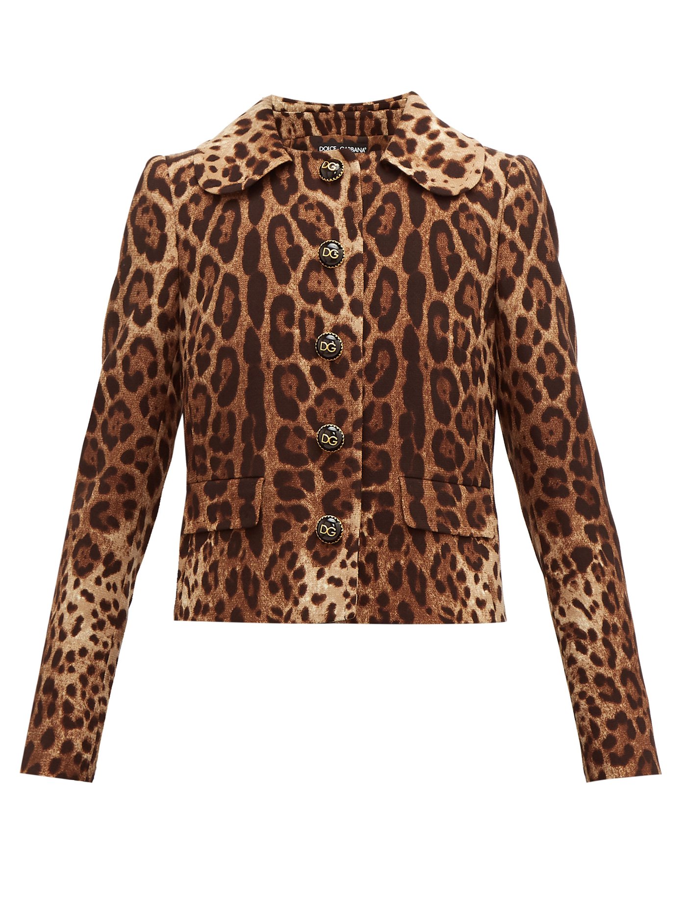 Leopard-print wool-crepe jacket | Dolce 