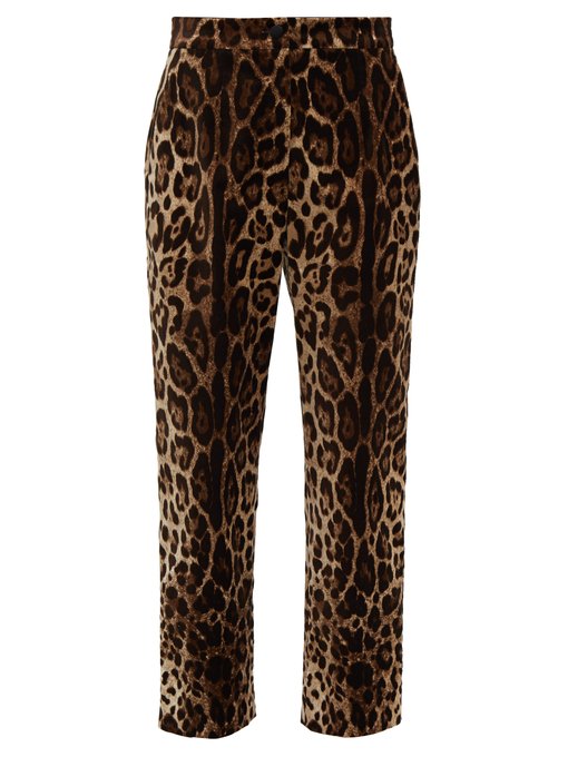 velvet leopard print pants