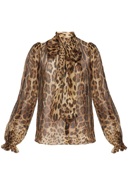 chiffon animal print blouse